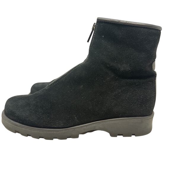 La Canadienne Tiana Boots Booties Suede Zip Front Black Size US 7.5 - Picture 11 of 13